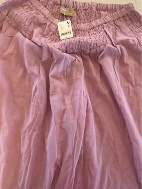 (NWT)Free People Wide Leg Pants Pink Mauve Boho Flowy Lounge Palazzo L